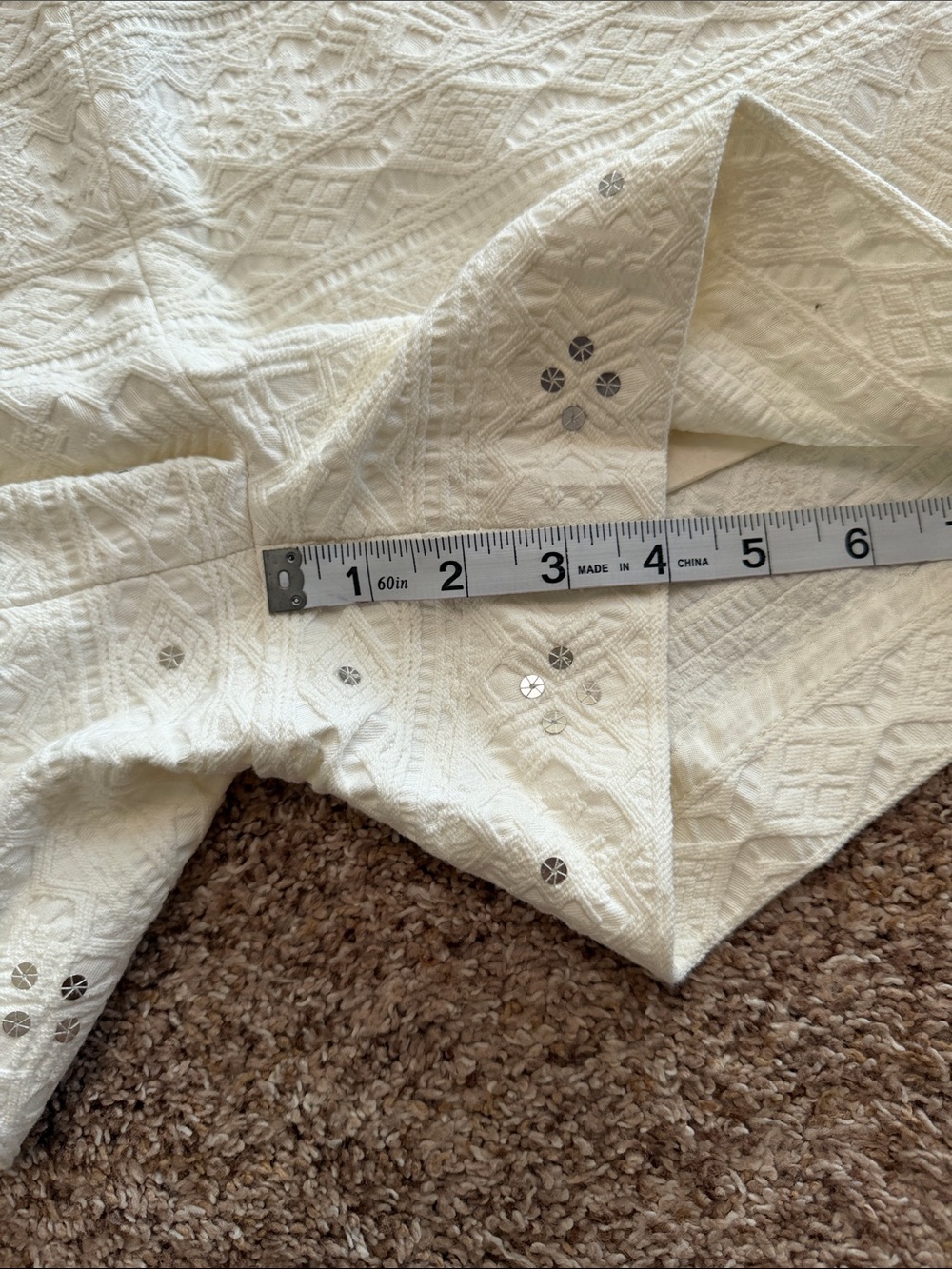 Anthropologie Cream Embroidered High-Waist Shorts - Picture 11 of 11